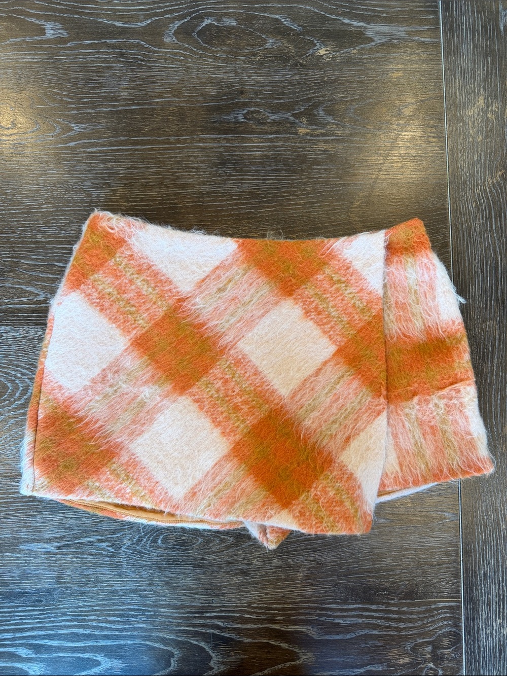 En Saison Elizabeth Mini Skort Orange Plaid Size S